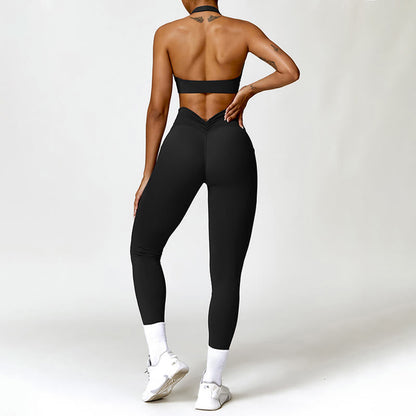 Sujetador con cuello halter Mythstone, leggings, pantalones, ropa deportiva, fitness, gimnasio, yoga, secado rápido 