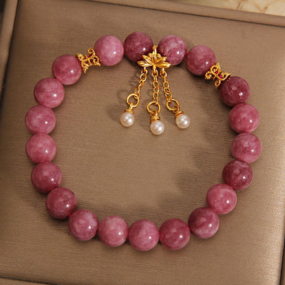 Mythstone Pink Tourmaline Lotus Flower Positive Bracelet