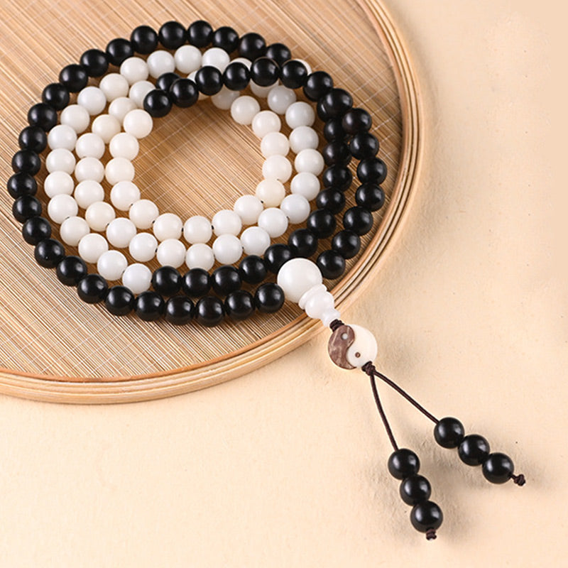 Mythstone Ebony YinYang Protection Necklace Mala