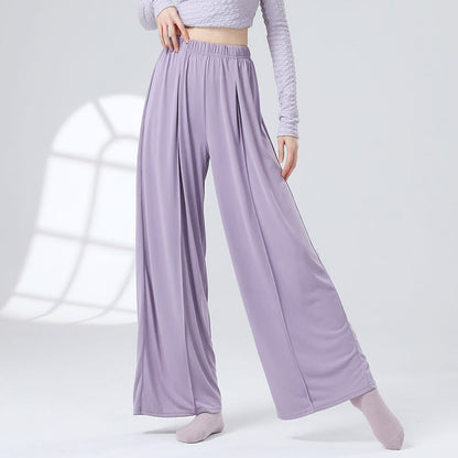 Mythstone Solid Color Loose Wide Leg Pants Dance Women's Yoga Pants