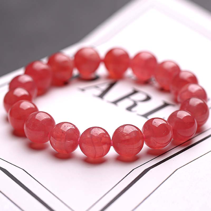 Mythstone Natural Strawberry Quartz Blessing Healing Bracelet