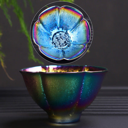 Mythstone Rainbow Color Jianzhan Ceramic Teacup Kung Fu Tea Cup Bowl