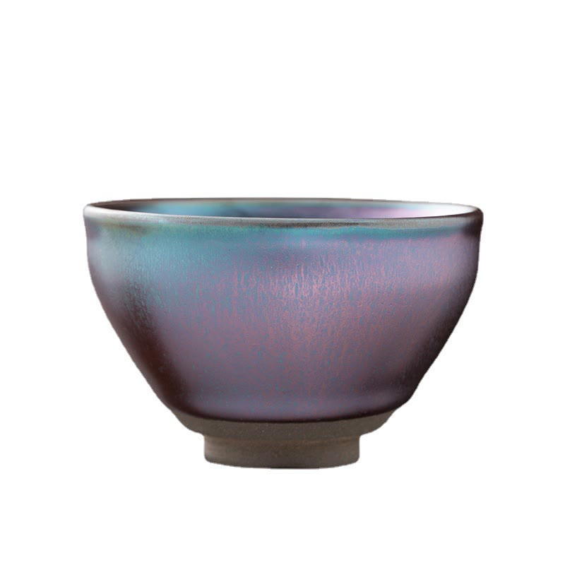 Mythstone Chinese Purple Pink Blue Jianzhan Kiln Change Porcelain Teacup Kung Fu Tea Cup