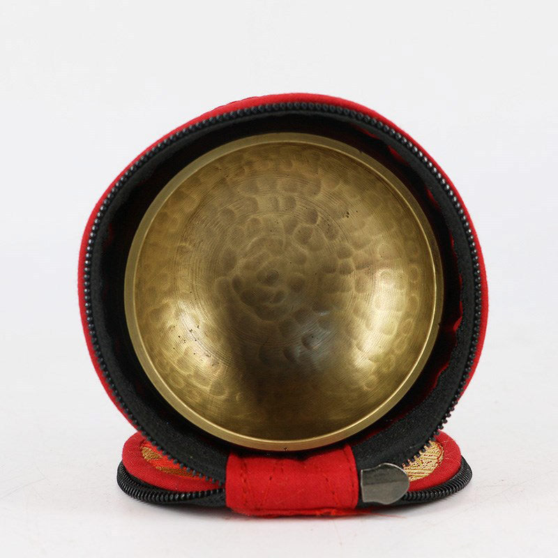 Mythstone Tibetan Singing Bowl Storage Bag with Zipper Closure Decoration