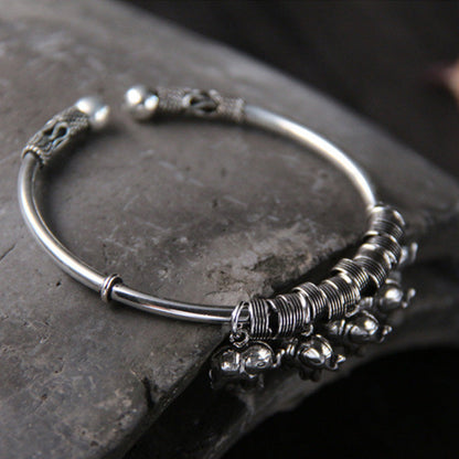 Mythstone 925 Sterling Silver Elephant Strength Bracelet Bangle