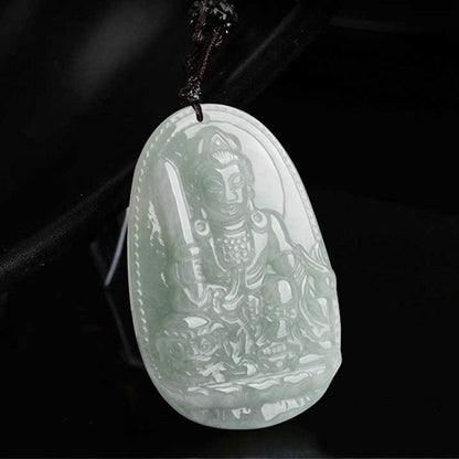 Colgante de jade de Buda natal del zodíaco chino con piedra mitológica que representa la prosperidad y la riqueza