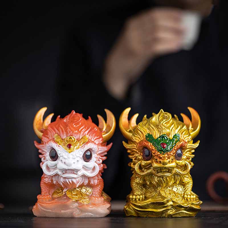 Mythstone Color Changing Small Kirin Resin Tea Pet Home Figurine Decoration