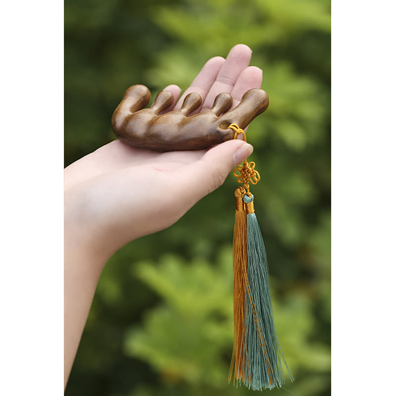 Mythstone Simple Green Sandalwood Soothing Tassel Massage Comb