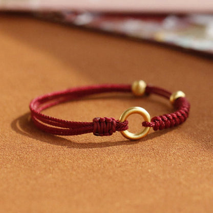 Mythstone Alloy Peace Buckle Luck Red String Bracelet