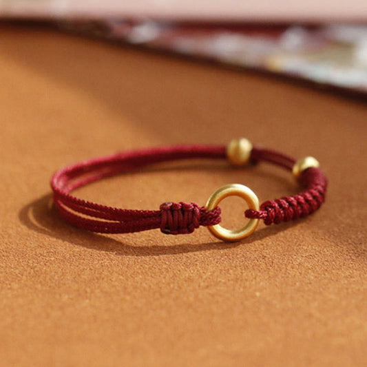 Mythstone Alloy Peace Buckle Luck Red String Bracelet