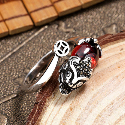 Mythstone FengShui Genstone PiXiu Wealth Adjustable Ring