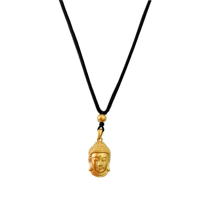 Mythstone Gold Buddha Copper Wealth Necklace Pendant