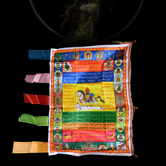 Mythstone Tibetan Colorful Windhorse Protection Outdoor Prayer Flag Decoration