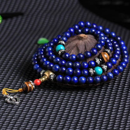 Pulsera positiva de lazurita con 108 cuentas de MythStone Mala