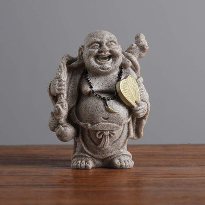 Mythstone Laughing Buddha Resin Statue Blessing Home Decoration