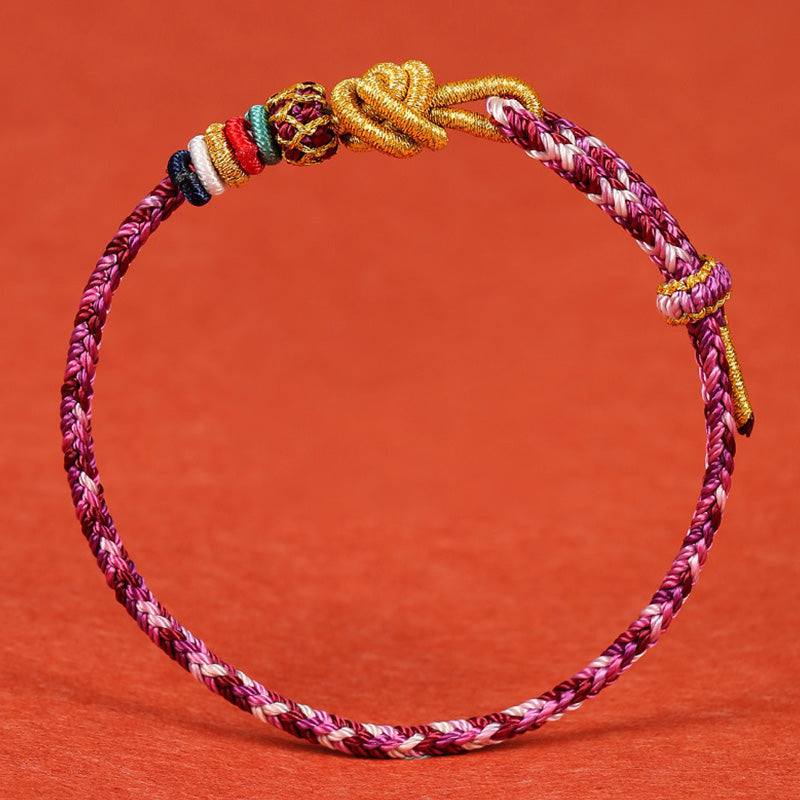 Mythstone Handmade Dunhuang Colorful Rope Protection Braid String Bracelet