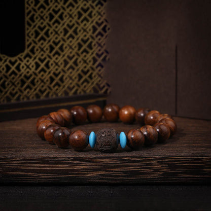 Mythstone Natural Rosewood Round Beads Cure Bracelet