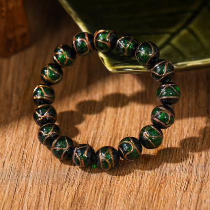 Mythstone Tibetan Classic Liuli Glass Bead Luck Wealth Bracelet