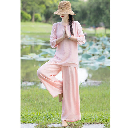 Tai Chi Meditation Prayer Zen Spiritual Morning Practice Clothing Women's Set