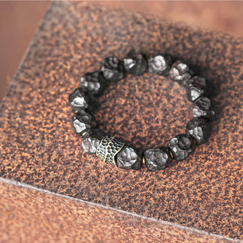 Mythstone Ebony Wood Copper Peace Balance Couple Bracelet