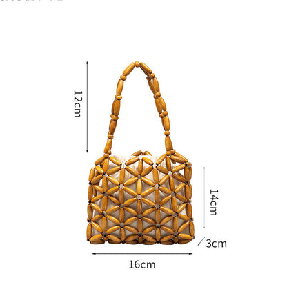 Mythstone Hand-woven Mini Wooden Beads Handbag