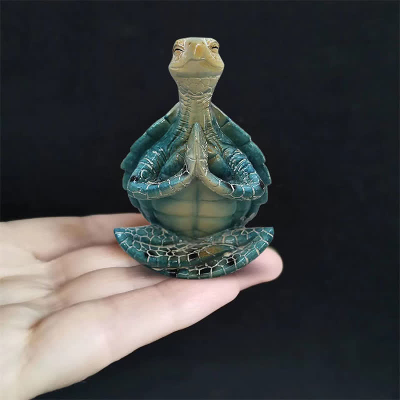 Mythstone Tibetan Yoga Meditating Turtle Wisdom Resin Statue Decoration