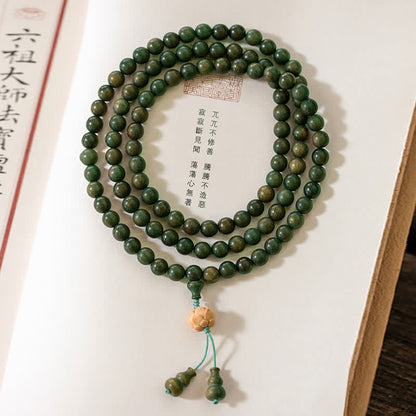 Mythstone 108 Mala Beads Green Sandalwood Boxwood Lotus Positive Bracelet