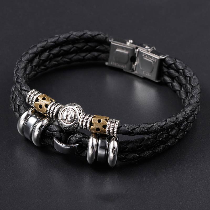 Mythstone 12 Constellations of the Zodiac Hematite Protection Bracelet