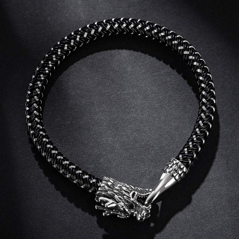 Mythstone Dragon Titanium Steel Protection Luck Bracelet