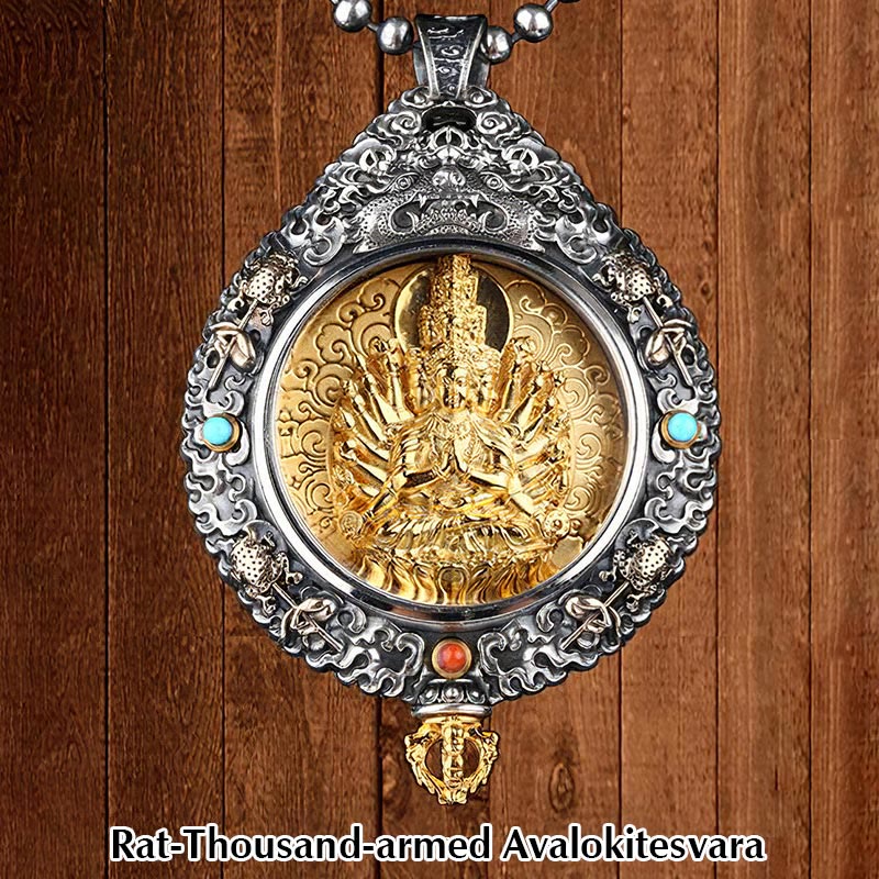 Mythstone Chinese Zodiac Natal Buddha Thangka Nine Palaces Eight Diagrams Wealth Rotatable Necklace Pendant