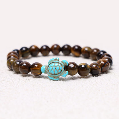 MythStone Natural Stone Sea Turtle Turquoise Blessing Bracelet