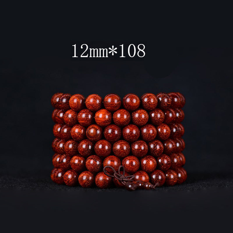 Pulsera de equilibrio de sándalo rojo con hojas pequeñas tibetanas de MythStone 