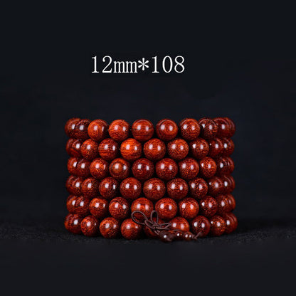 Pulsera de equilibrio de sándalo rojo con hojas pequeñas tibetanas de MythStone 