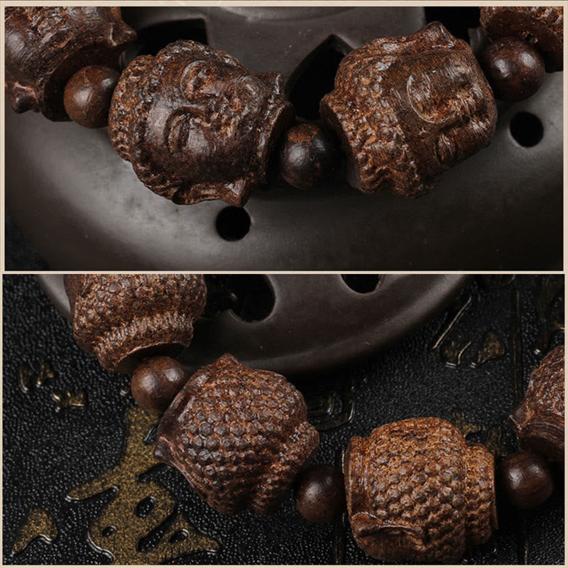 Mythstone Agarwood Buddha Carved Calm Bracelet