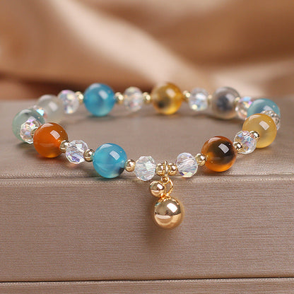 Mythstone Candy Agate Healing Harmony Bead Charm Bracelet