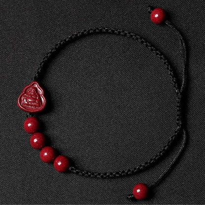 Mythstone Laughing Buddha Avalokitesvara Cinnabar Blessing String Bracelet