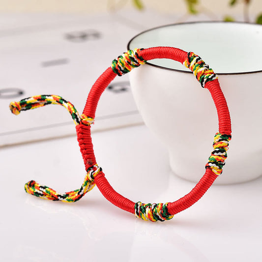 Mythstone Tibetan Handmade Colorful King Kong Knot Lucky Protection Braid String Bracelet