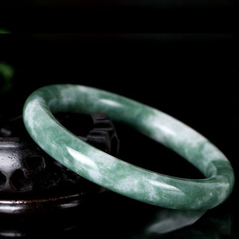 Mythstone Natural Jade Luck Abundance Bangle Bracelet