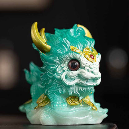 Mythstone Color Changing Small Kirin Resin Tea Pet Home Figurine Decoration