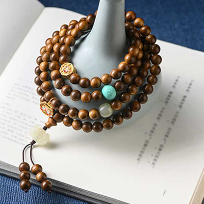 Mythstone Tibetan Rosewood Protection Calm Bracelet Mala