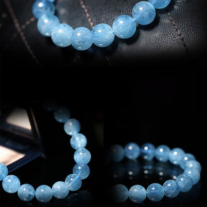 Mythstone Aquamarine Beads Peace Healing Bracelet