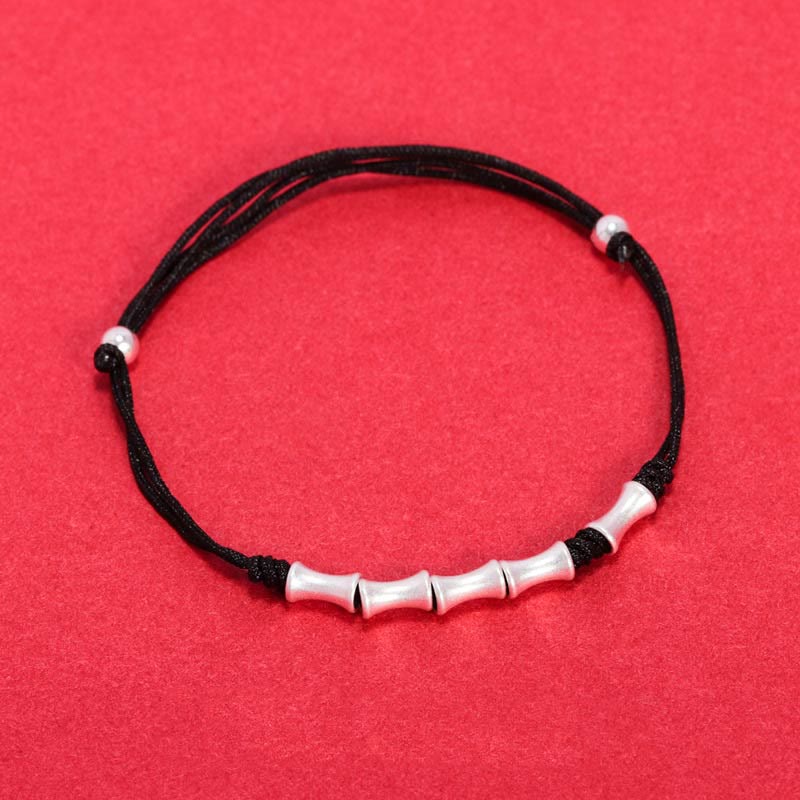 Mythstone 925 Sterling Silver Bamboo Design Protection Luck Braided Bracelet