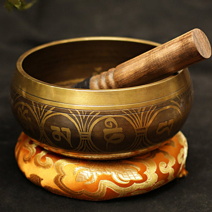 Mythstone Tibetan Meditation Sound Bowl Handcrafted for Healing and Mindfulness Support Protection Singing Bowl Set