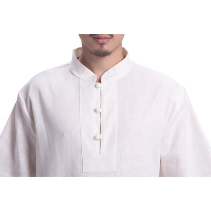 Conjunto de ropa de lino y algodón para hombre con meditación zen espiritual Mythstone