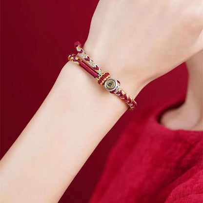 Pulsera de cuerda de protección de Buda natal del zodiaco chino del año del dragón hecha a mano en plata de ley 925 de Mythstone