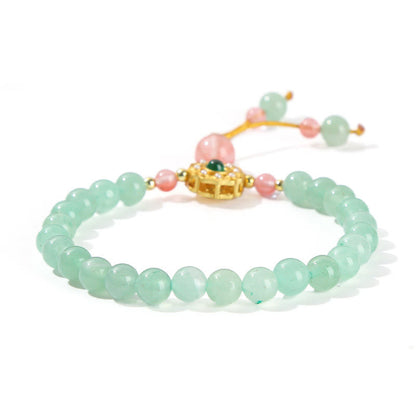 Mythstone Green Aventurine Luck Bead Tassel Bracelet