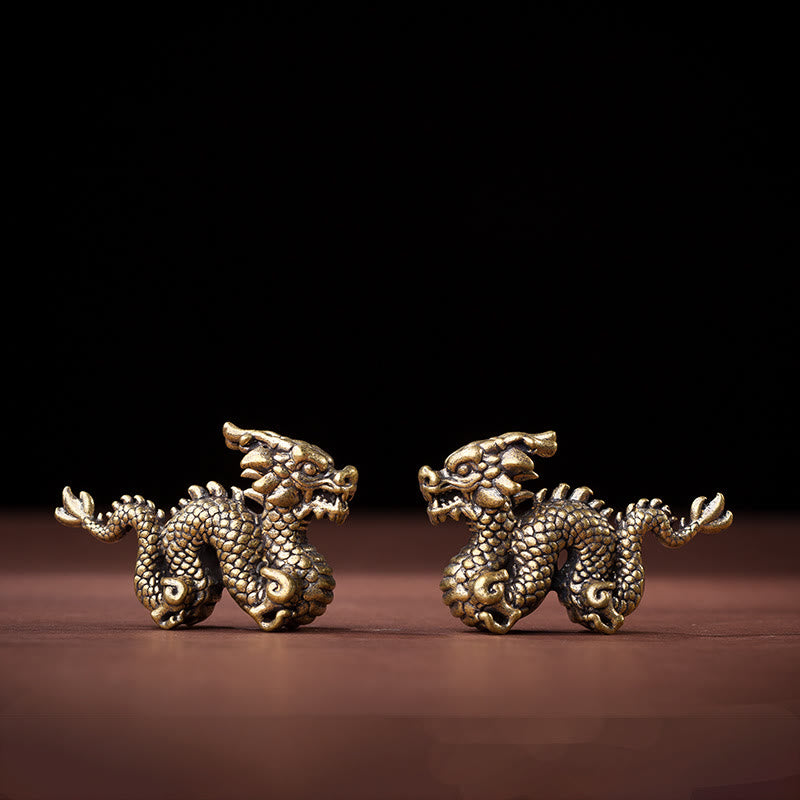 Mythstone Year Of The Dragon Small Auspicious Brass Dragon Luck Success Home Decoration