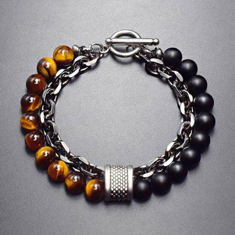 MythStone Natural Tiger Eye Lazurite Protection Bracelet