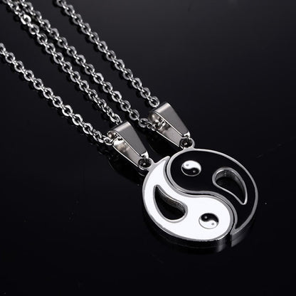 2 piezas de collar con colgante de Yin Yang para pareja