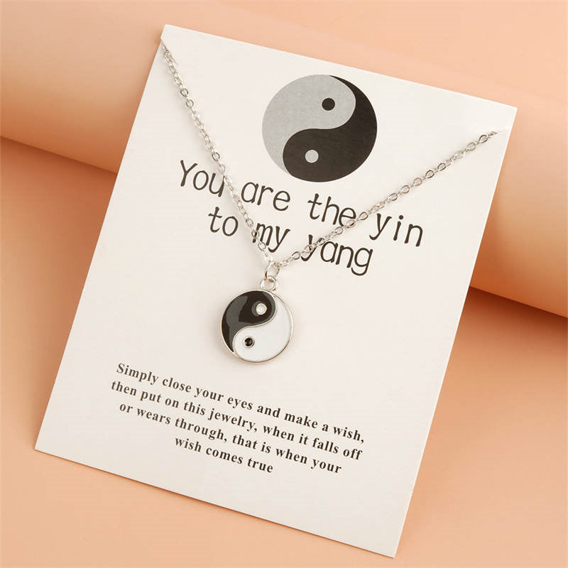 Mythstone 2Pcs Yin Yang Harmony Balance Necklace Pendant